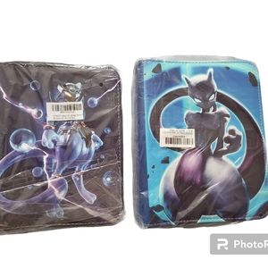 Set of 2 Trading Card Zipper Binders with Sleeves Collection - 400 Cards